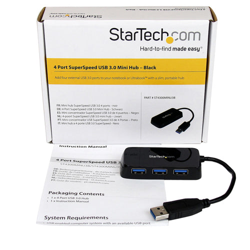 Startech 4 Port USB 3.0 Hub, Portable, 2Yr