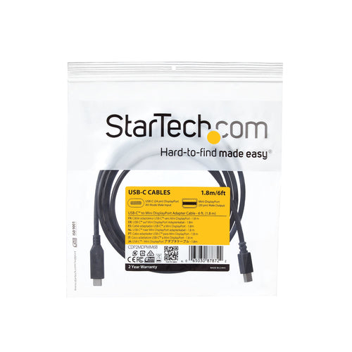 Startech 1.8M Usb-C To Mdp Cable 4K 60Hz Usb-C To Mdp 3Yr