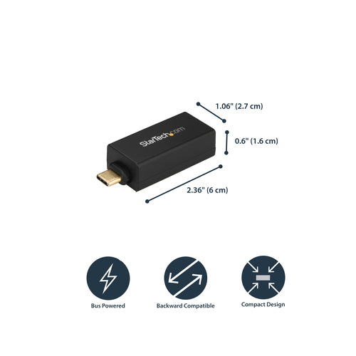 Startech Usb-C 3.0 To Gbe Adapter, Tb3 Compatible, Black, 2Yr