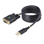 StarTech 6.6Ft (2M) USB To Null Modem Serial Adapter Cable, Com Retention, Ftdi, USB-A To