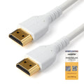 Startech 1M High Speed HDMI 2.0 Cable, M/M, 4K 60Hz, Ethernet, Rugged, White, Ltw