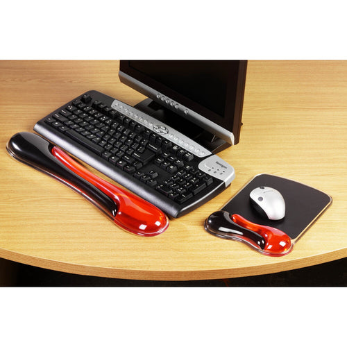 Kensington Duo Gel Mouse Pad With Wrist Rest - Red/Black