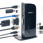 Startech USB 3.0 Dock, Dual Display, Hdmi, Dvi, Usb(6), 3Yr