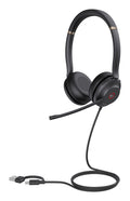 Yealink Wired (Uh37) Ms Stereo Headset,Noise Cancelling Mic,Leather,Usb-C, C To A Adaptor