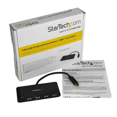 Startech 4 Port Usb-C Hub, Usb(4), 60W Pd, 2Yr