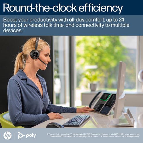 HP Poly Voyager 4320 Oth Wireless Ms Stereo Headset W/Charging Stand, Bt700 Dongle , Usb-A