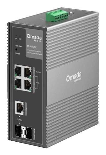 Tp-Link Omada 6-Prt Indust Managed Gigabit Switch, Poe+(3), Poe++(1), Sfp Combo(2), 5Yr