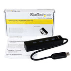 Startech 4 Port Portable Superspeed USB 3.0 Hub With Built-In Cable 2Yr