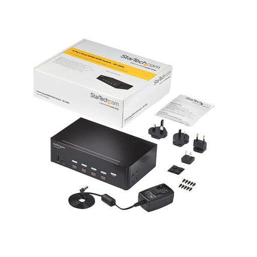 4 Port USB HDMI Kvm Switch With Audio - 4K 30Hz Dual Monitor 2 Yr