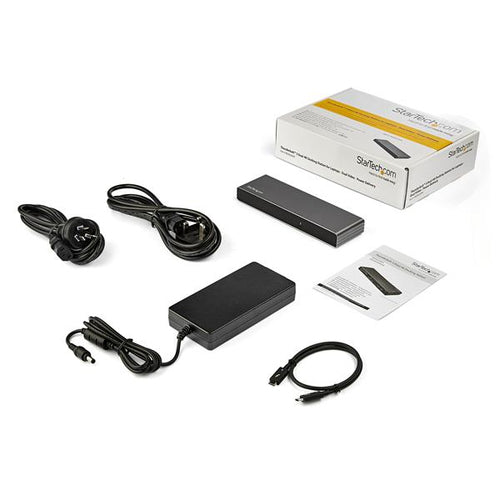 Startech T/Bolt3 4K Dock, Dual Display, Dp(2), Usb(2), Hdmi, Vga,Rj45,85W, Ac,3Yr