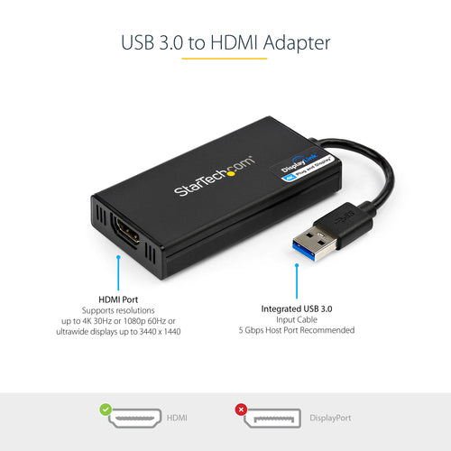 Startech USB 3.0 To HDMI Adapter, 4K, 2Yr
