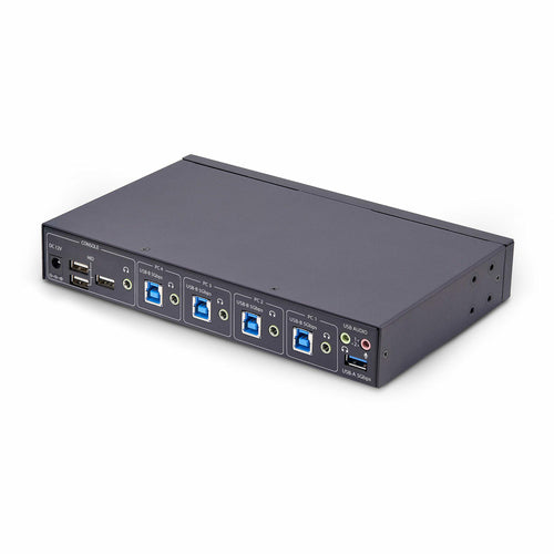 Startech 4-Port Km Switch With Mouse Switching, USB Switch For Keyboard/Mouse, 3.5Mm/Usb A