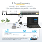 Startech 0.55M Usb-C Multiport Adapter,100W, Usb(1), 4K Hdmi(2), Rj45(1), Sd/Mmc, 3Yr