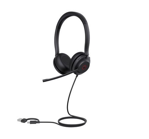 Yealink Wired (Uh35) Ms Stereo Headset,Noise Cancelling Mic,C/A Adapter, Project Base Only