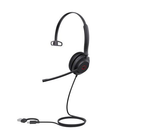 Yealink Wired (Uh35) Ms Mono Headset,Noise Cancelling Mic,C/A Adapter, Project Base Only