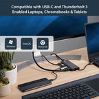 Startech Usb-C (T/Bolt3) Multiport Adapter, 4K HDMI Usb(2), Rj45, Sd, Single Display, 48W