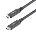 Startech 1.8M Usb-C 3.0 Cable, 5A Pd, Tb3 Compatible, Black, 2Yr