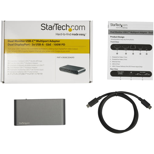 Startech Mini Usb-C 4K Dock, Dual Display, Dp(2), Usb(2), Rj45, 85W, 3Yr