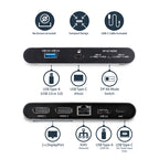 Startech Mini Usb-C 4K Dock, Dual Display, Dp(2), Usb(2), Rj45, 85W, 3Yr