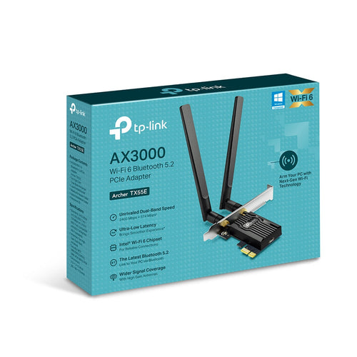 Tp-Link Archer Ax3000 Bluetooth 5.2 Pcie Wi-Fi 6 Dual-Band Adapter, High Gain, 3Yr