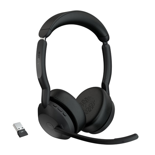 Jabra Wireless Evolve2 55 Ms Stereo Bluetooth Anc Headset+Link390A, Usb-A
