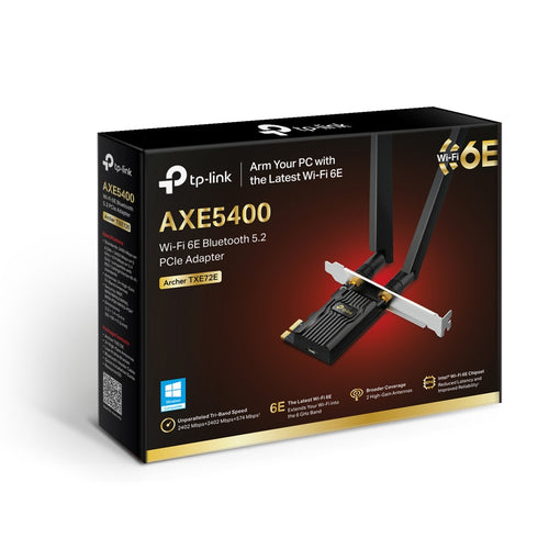 Tp-Link Archer Axe5400 Bluetooth 5.3 Pcie Wi-Fi 6E Tri-Band Adapter, 3Yr