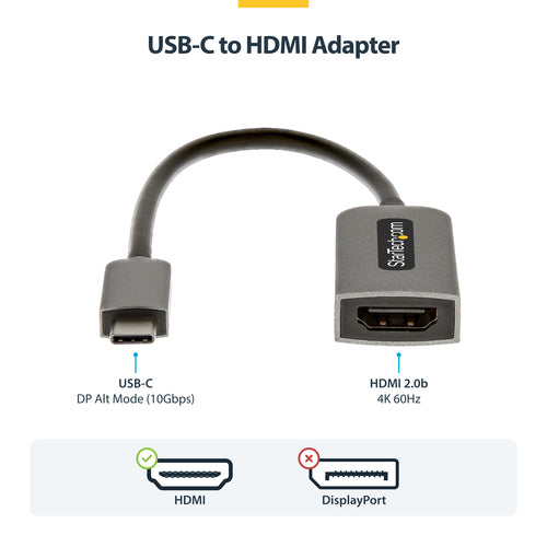 Startech Usbc To HDMI Adapter, 4K, 3Yr
