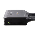 Startech 2 Port USB Dual Displayport 4K 60Hz Cable Kvm Switch W Audi