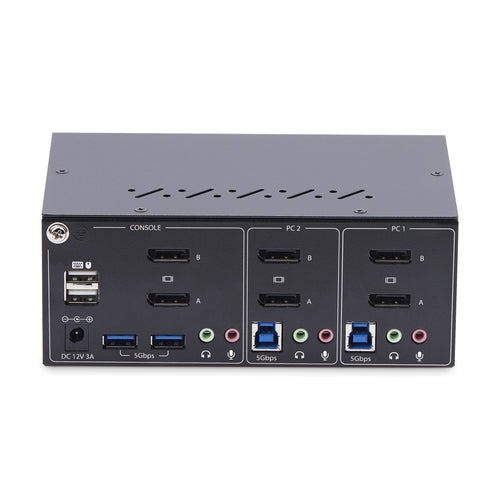 Startech 2-Port Dual-Monitor Dp Kvm Switch, 4K 60Hz, 2X USB 5Gbps, 2X USB 2.0 2Yr