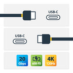 Startech 3M (10Ft) Usb4 Cable, Usb-If Certified Usb-C Cable, 20Gbps, Ltw
