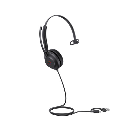 Yealink Wired (Uh35) Ms Mono Headset,Noise Cancelling Mic,C/A Adapter, Project Base Only