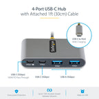 Startech 0.3M, Usb-C Hub, 100W, Usb(2), Usb-C(2), 5Gbps, 2Yr