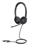 Yealink Wired (Uh37) Uc Stereo Headset,Noise Cancelling Mic,Leather, Usb-C ,C To A Adaptor
