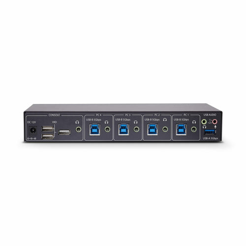 Startech 4-Port Km Switch With Mouse Switching, USB Switch For Keyboard/Mouse, 3.5Mm/Usb A