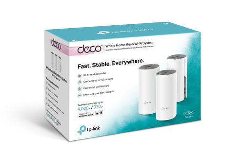 Tp-Link Deco Ac1200 Mesh Wi-Fi Dual-Band System, 10/100(2), 3-Pack, 3Yr