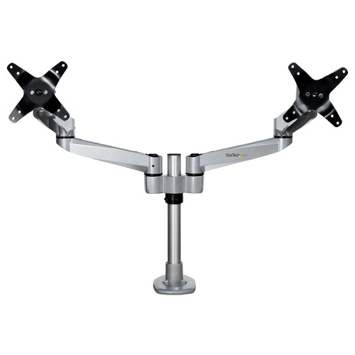 Startech Dual Monitor Desk Mount <30", <8Kg, Full Motion, Vesa, H/Adj, Silver, 10Yr
