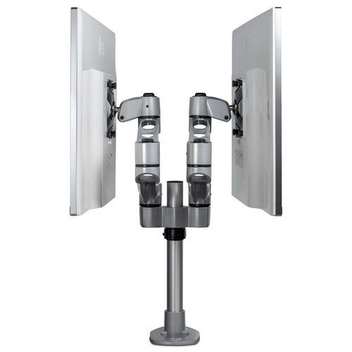 Startech Dual Monitor Desk Mount <30", <8Kg, Full Motion, Vesa, H/Adj, Silver, 10Yr
