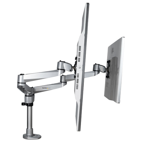 Startech Dual Monitor Desk Mount <30", <8Kg, Full Motion, Vesa, H/Adj, Silver, 10Yr