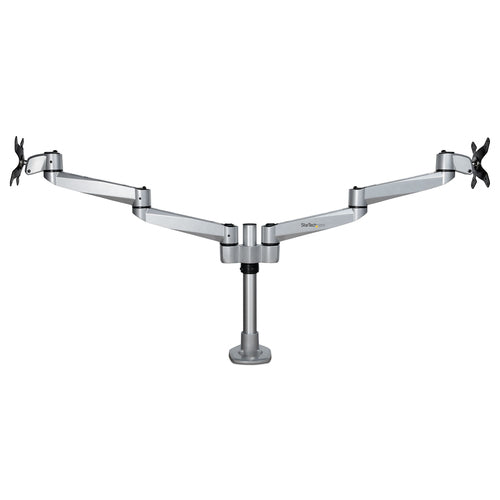 Startech Dual Monitor Desk Mount <30", <8Kg, Full Motion, Vesa, H/Adj, Silver, 10Yr