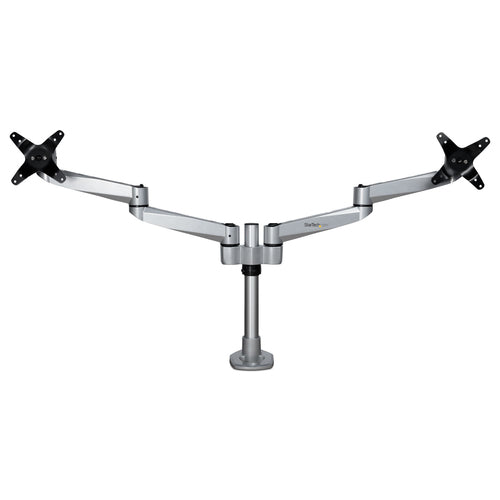 Startech Dual Monitor Desk Mount <30", <8Kg, Full Motion, Vesa, H/Adj, Silver, 10Yr