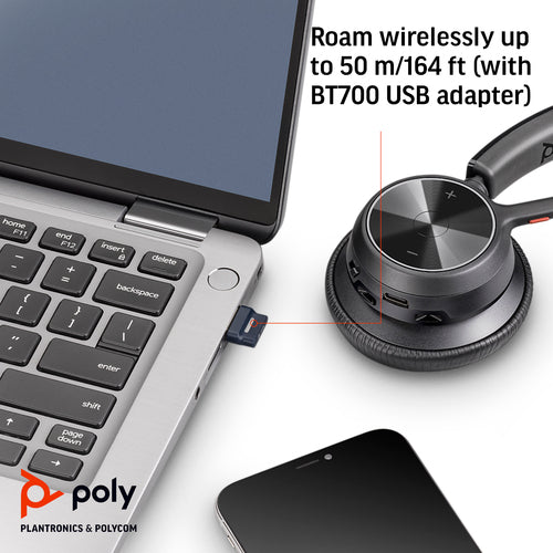 HP Poly Voyager 4310 Oth Wireless Uc Mono Headset W/Chargine Stand, Bt700 Dongle , Usb-C