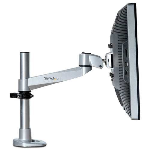 Startech Single Monitor Desk Mount <49", <14Kg, Full Motion, H/Adj, Vesa, Silver, 10Yr