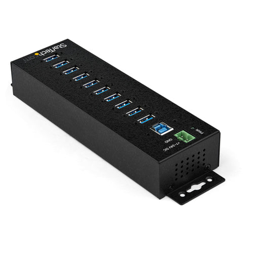 Startech 10 Port USB 3.0 Hub, Industrial, Metal, Esd & Surge Protection, Mount, Dc, 2Yr