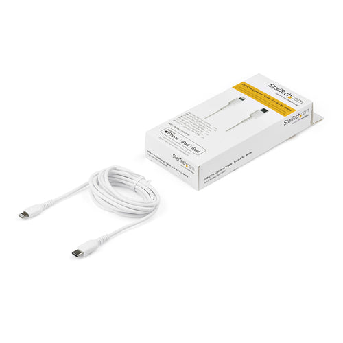 Startech 2M Usb-C To Lightning Charge/Sync Cable, Durable, Mfi, White, 2Yr
