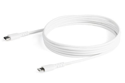 Startech 2M Usb-C To Lightning Charge/Sync Cable, Durable, Mfi, White, 2Yr