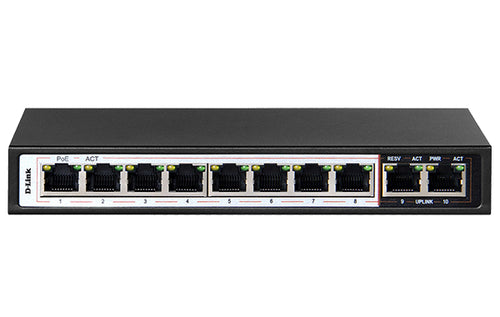 D-Link 10P 10/100Mbps POE Switch With 8 Long Reach POE Ports (96W) And 2 Uplink Ports