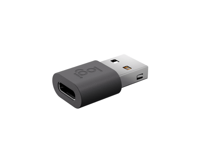 Logitech USB-A To C Adapter, Graphite, 2 Year Warranty