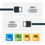 Startech 1M Usb-C 3.1 Cable, 5A Pd, TB 3 Compatible, Black, 2Yr