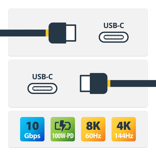 Startech 50Cm Usb-C Cable 10Gbps (Usb 3.1 Gen 2) - 100W/5A, Dp Alt Mode 2Yr