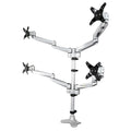 Startech Quad Monitor Desk Mount <30", <10Kg, Full Motion, H/Adj, Vesa, Silver, 10Yr